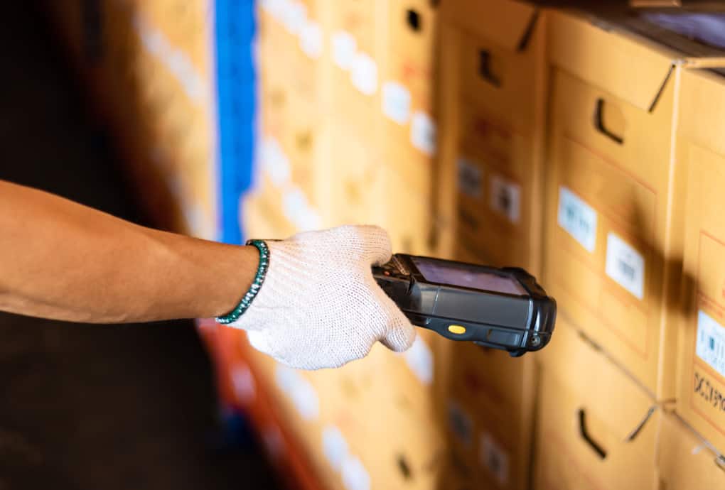 An rf scanner inventory stored in the warehouse